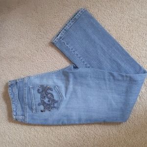 Chico's Platinum Jeans rn 79984 studded pocket